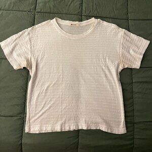 Marine Layer Vintage Slub Crop Tee White Size S